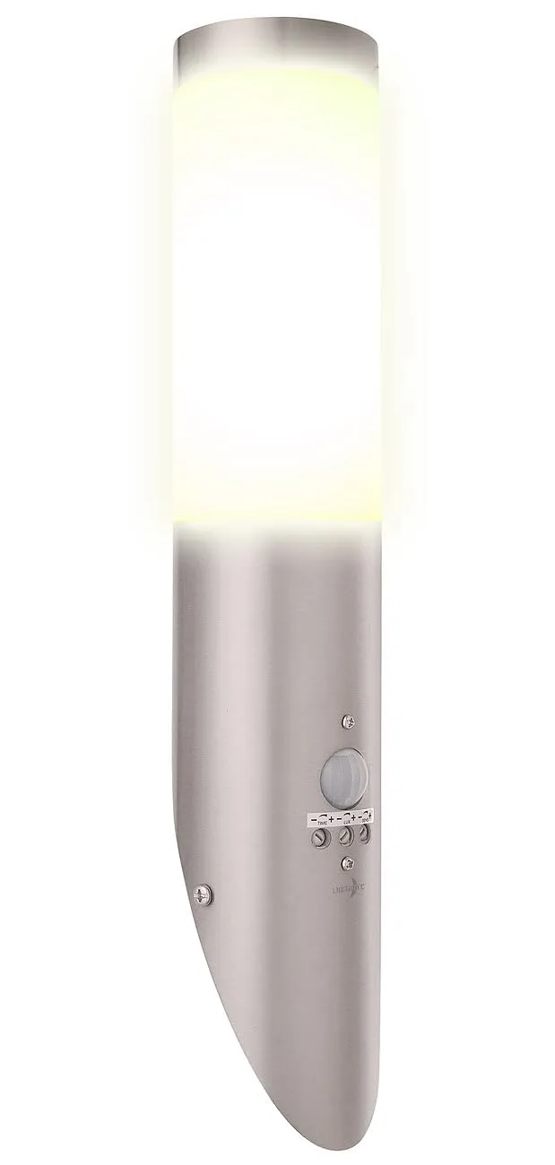 Lunartec Außenbeleuchtung E27 Wandlampe Sensor Edelstahl