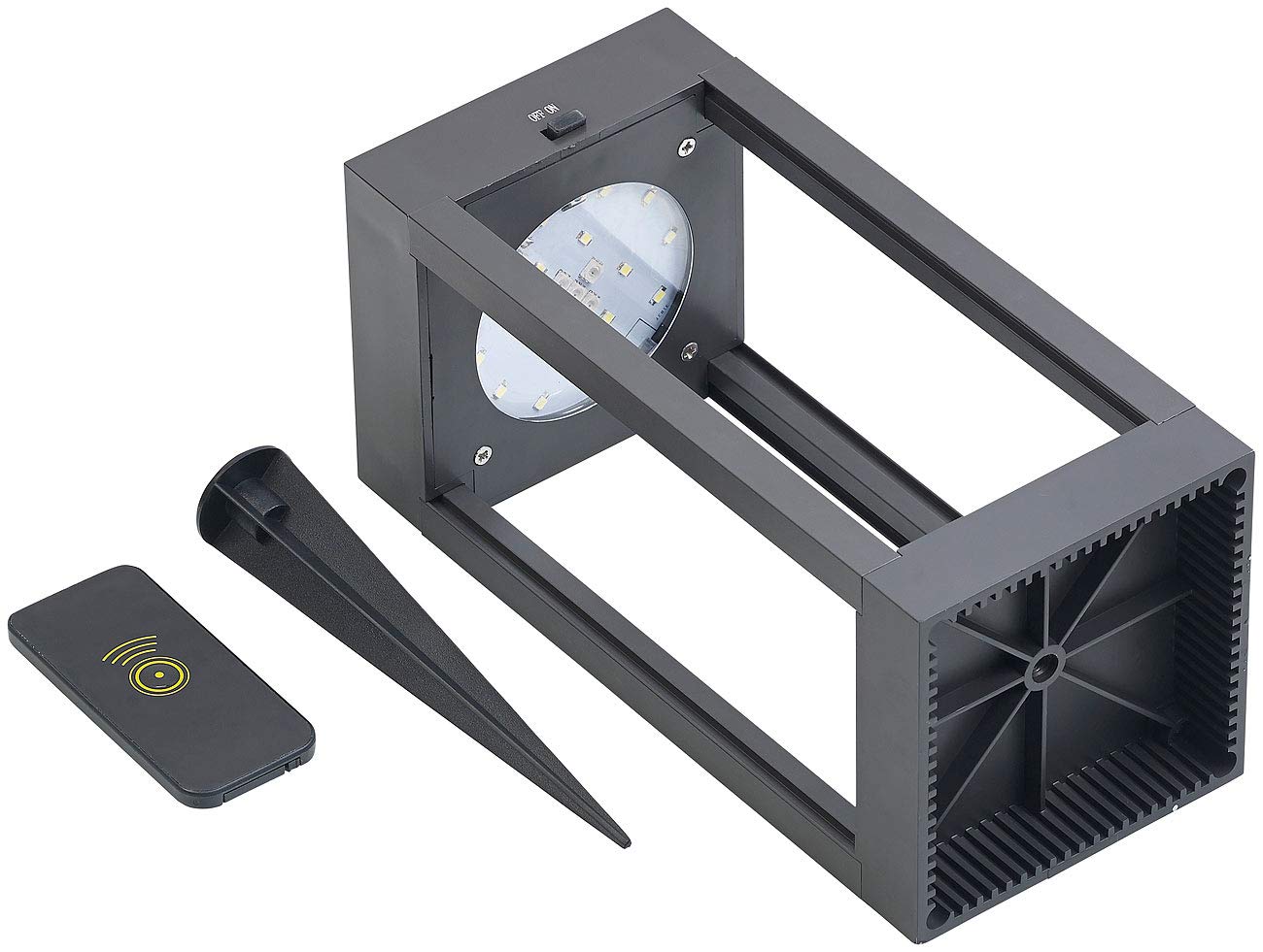 Lunartec Außenbeleuchtung Solar-Laterne RGB+W 80 lm mit Fernbedienung