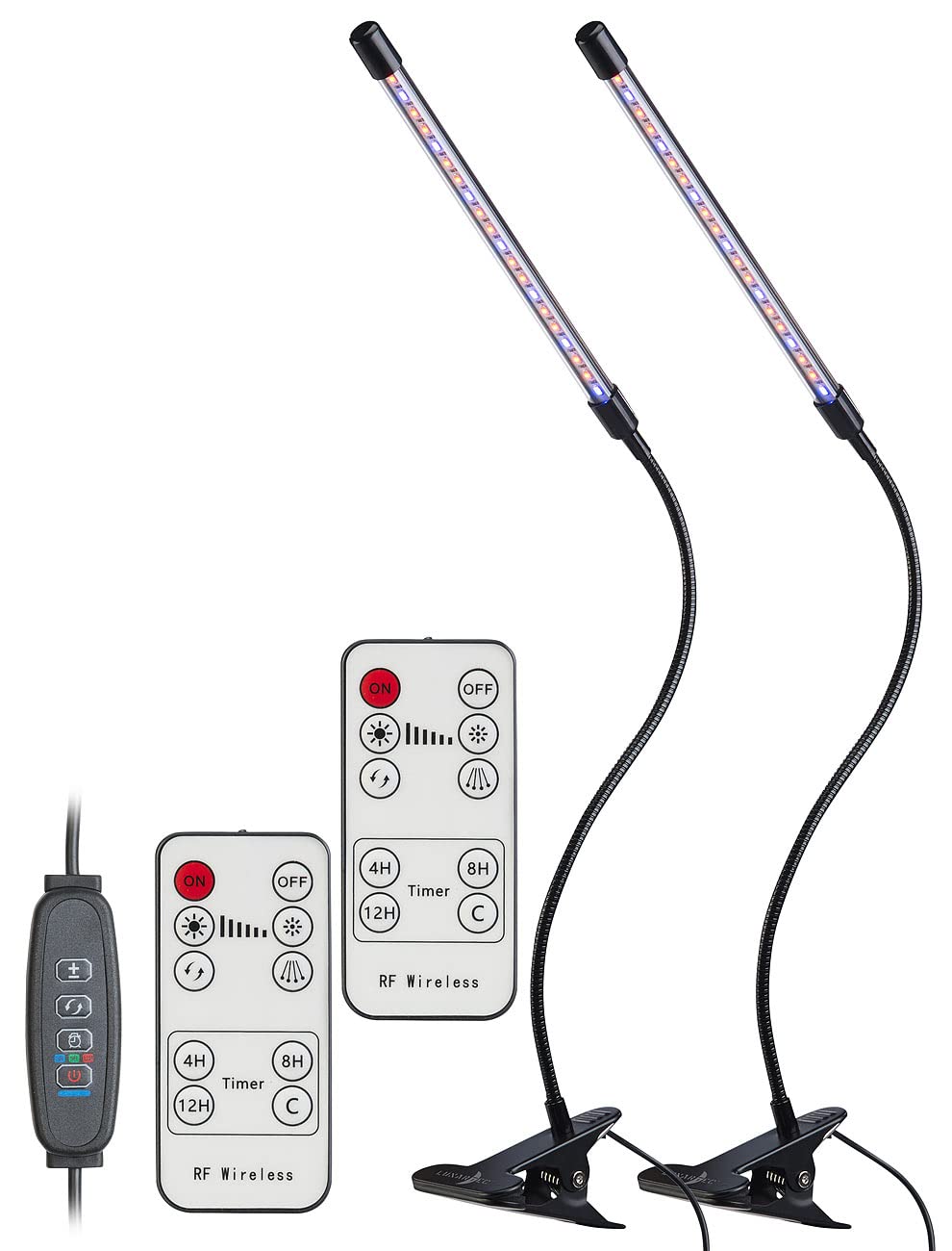 Lunartec Leuchtmittel Pflanzenlampe 2er-Set USB Schwanenhals