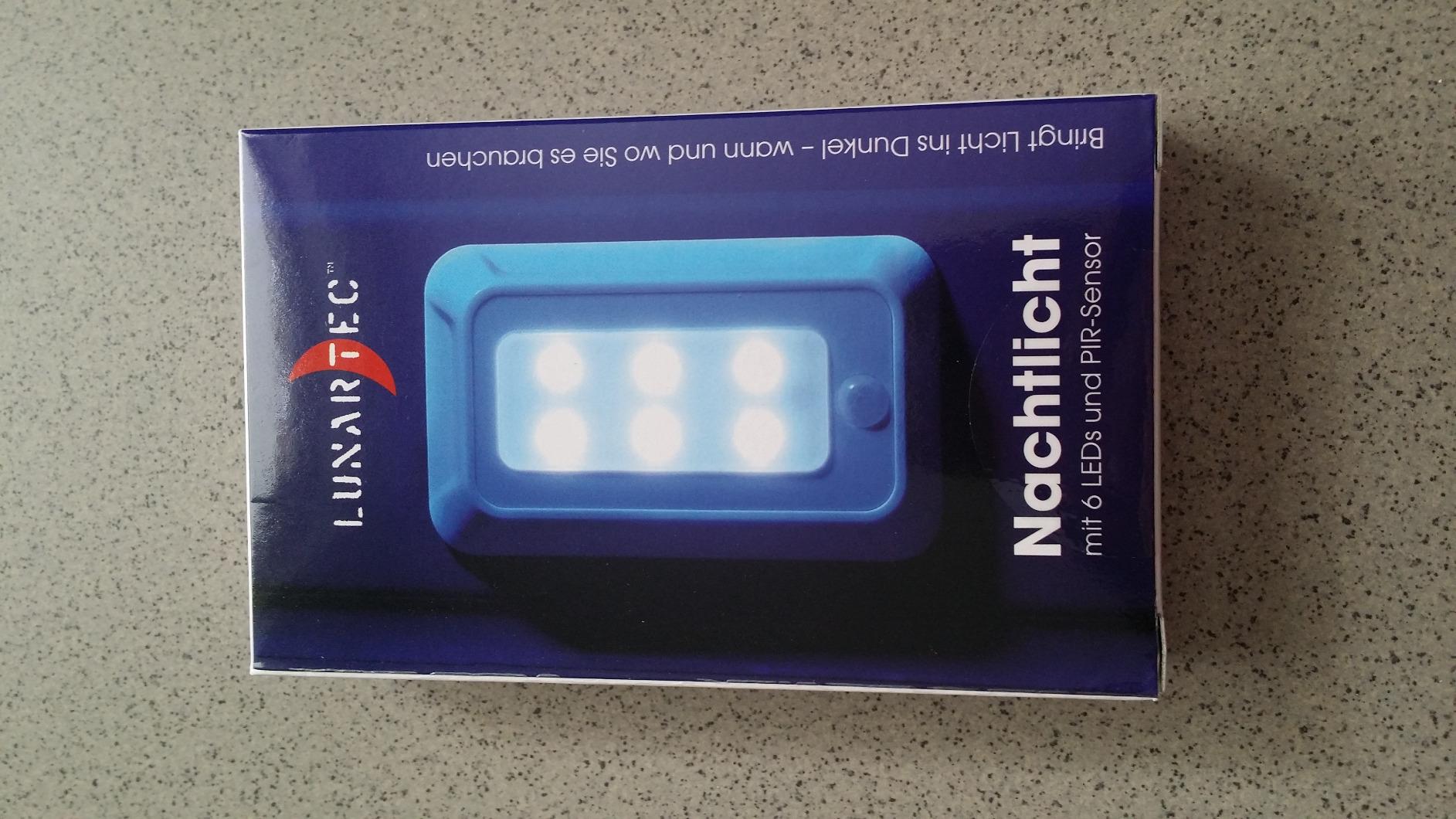 Lunartec Innenbeleuchtung LED Nachtlicht Batterie Sensor 20lm