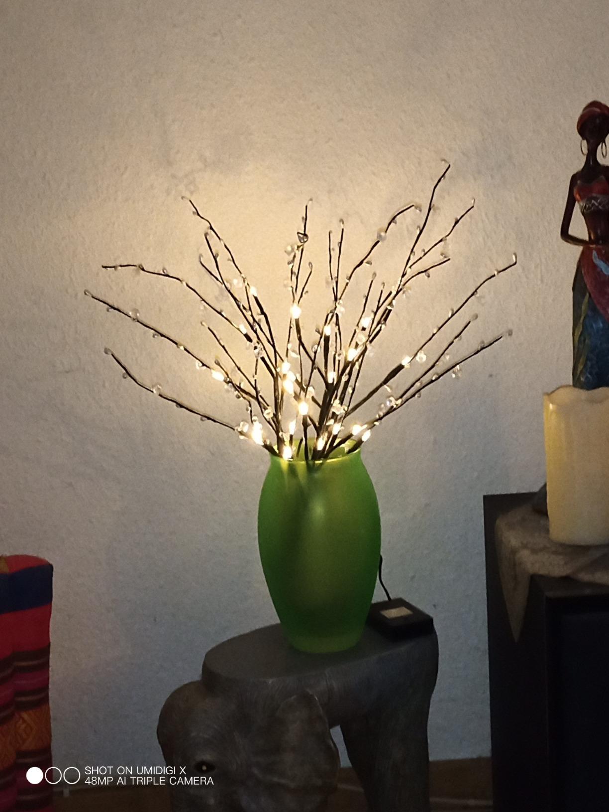 Lunartec Lichterzweig LED Deko-Zweige 3er warmweiß Timer