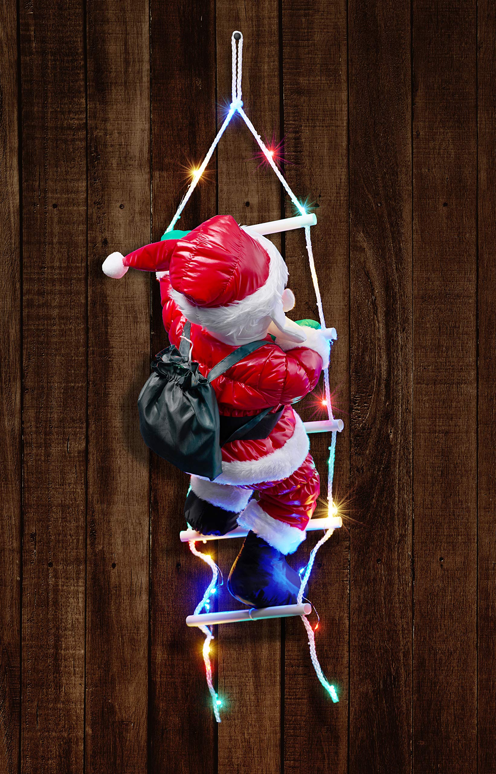 Bonetti LED Lichterketten Weihnachtsmann Strickleiter 30 LEDs