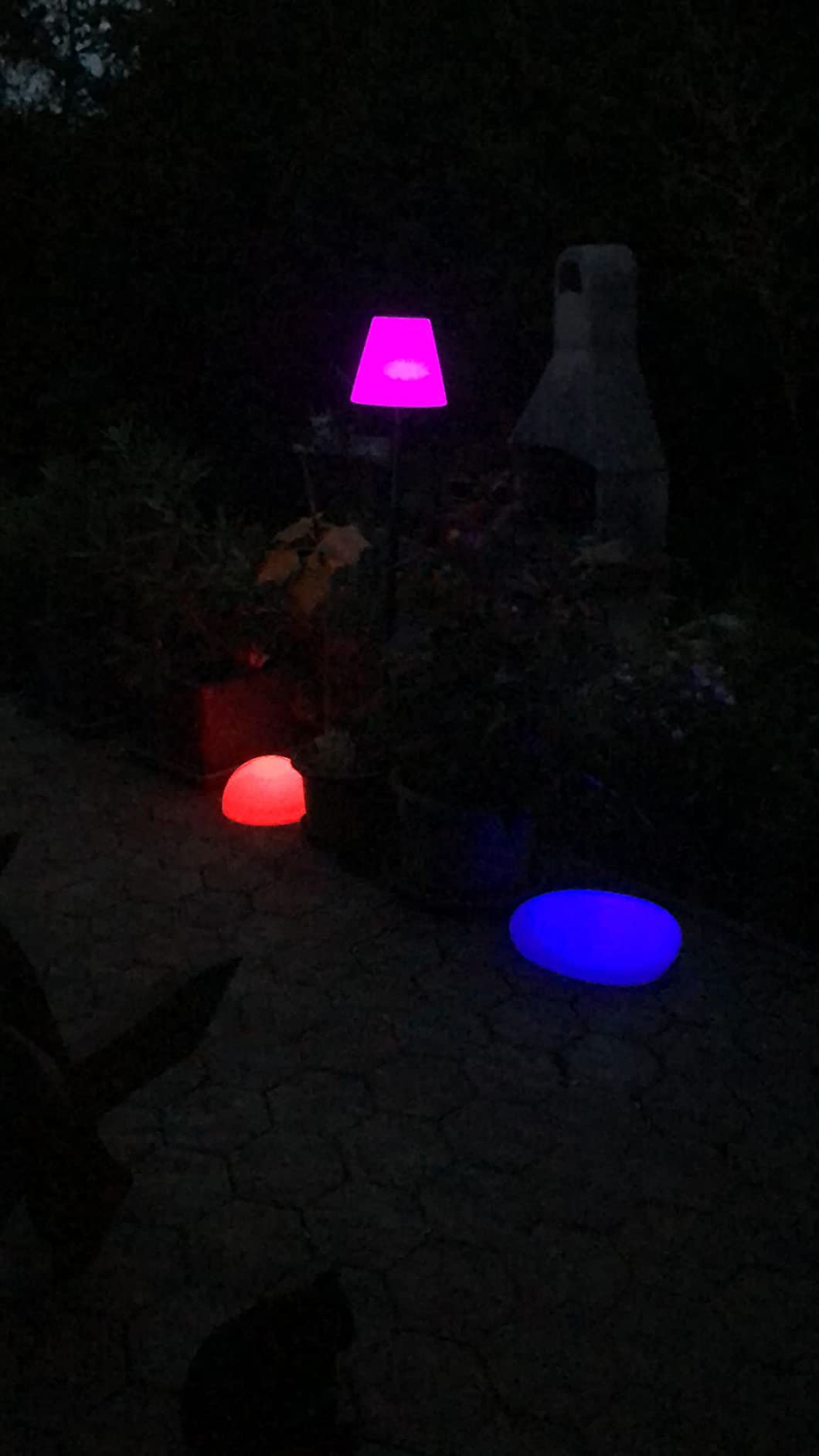 Bonetti Solar Lights Solarlampe Stein 40 cm RGB warmweiß
