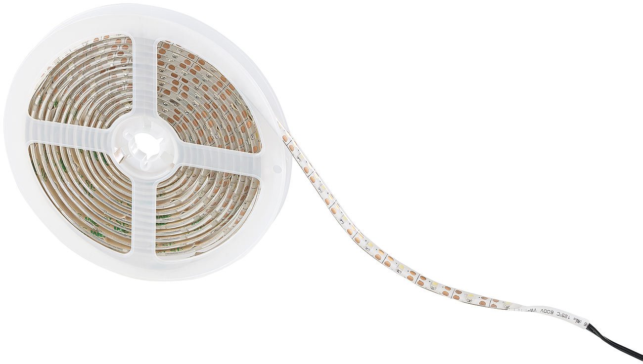 Lunartec Solar-LED-Streifen 3m 180 LEDs tageslichtweiß IP65