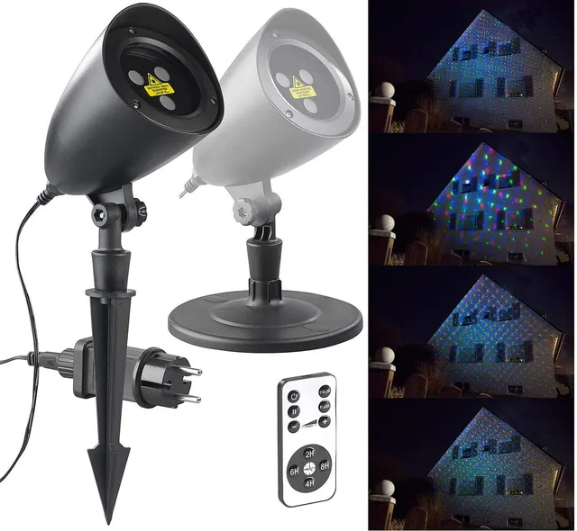 Lunartec LP-350 RGB-Laserprojektor mit Fernbedienung IP65