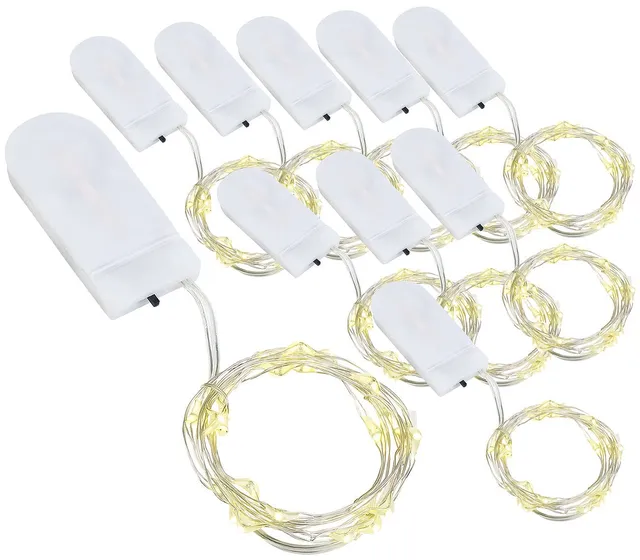 Lunartec Licht-Dekoration LED Lichterdraht warmweiß 10er-Set 1,2 m