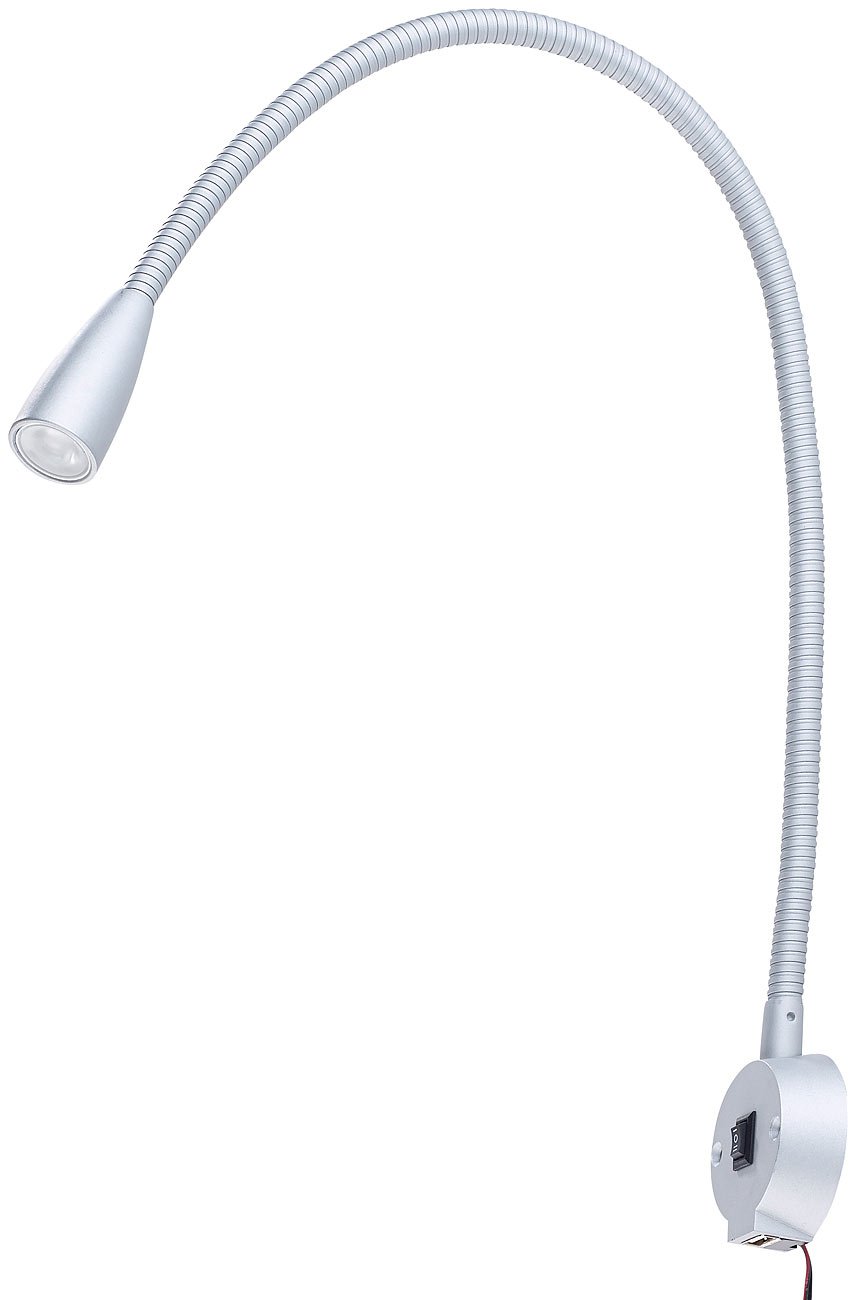 Lunartec LED Lese-Bettleuchten 2er-Set USB Schwanenhals