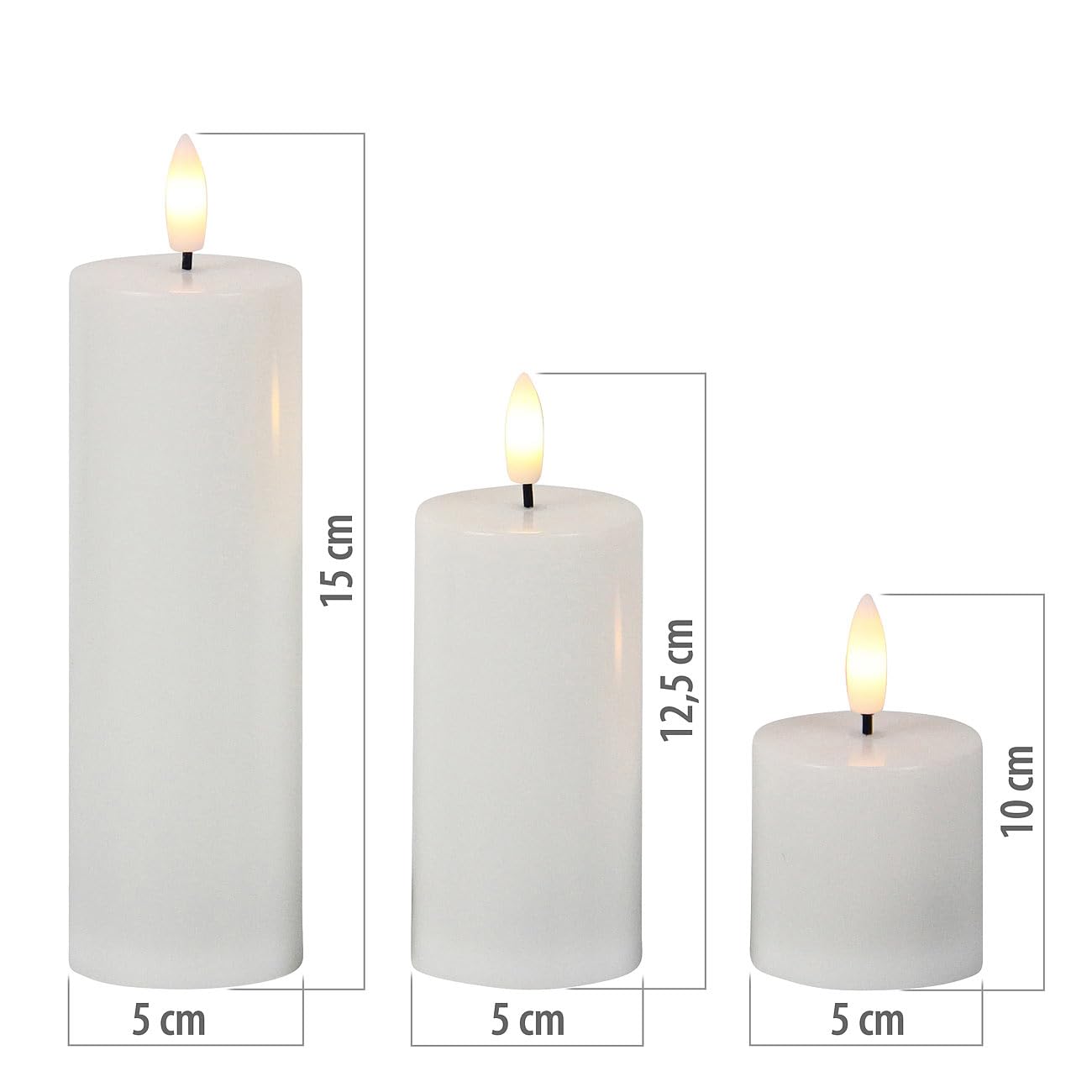Lunartec Licht-Dekoration LED Stumpenkerzen 6er-Set mit Timer