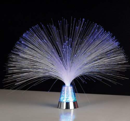 Lunartec Blue Ice Glasfaserlampe Deko-Leuchte batteriebetrieben 32 cm
