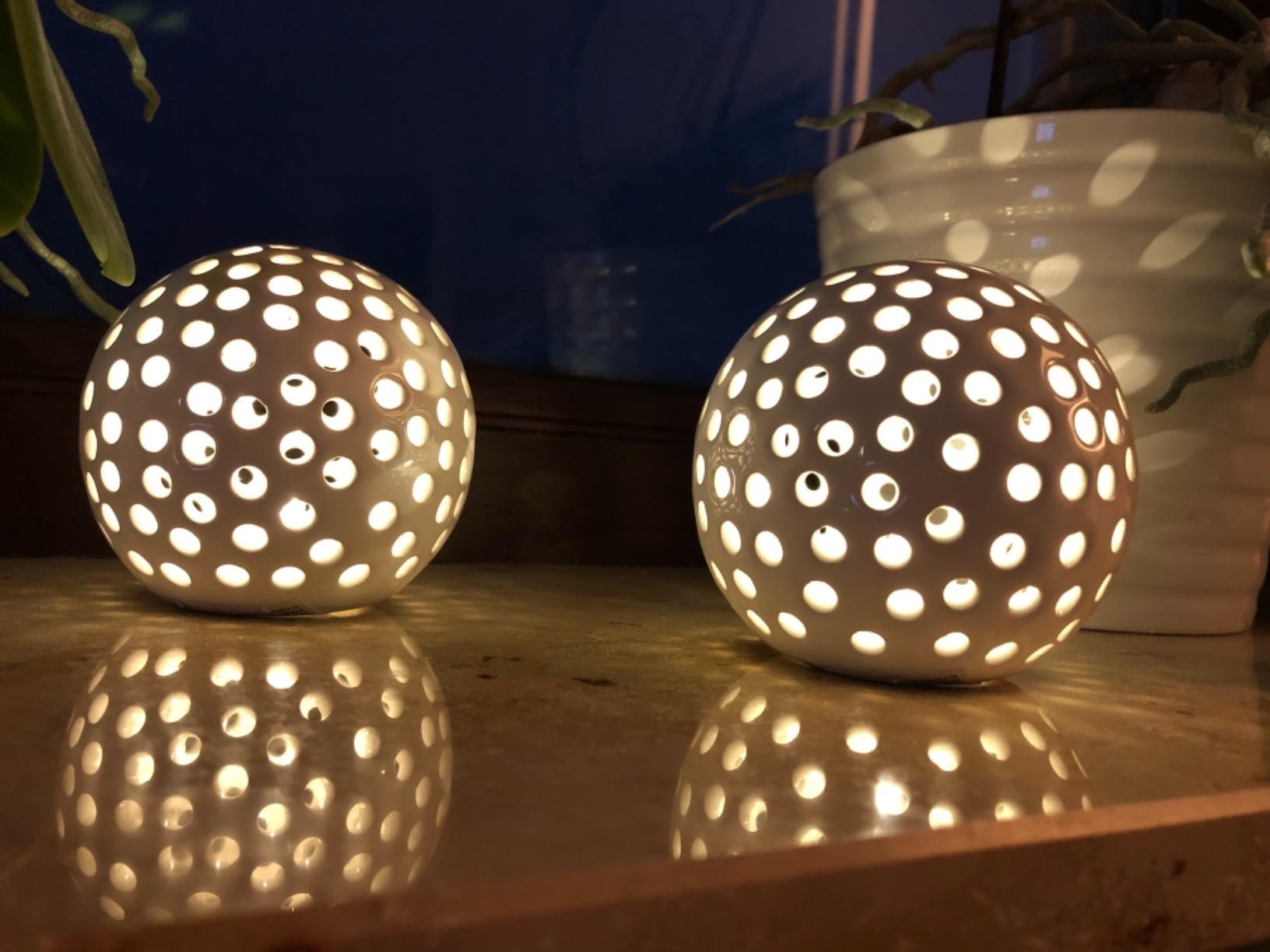 Lunartec LED-Kugellampen 2er-Set Keramik warmweiß batteriebetrieben