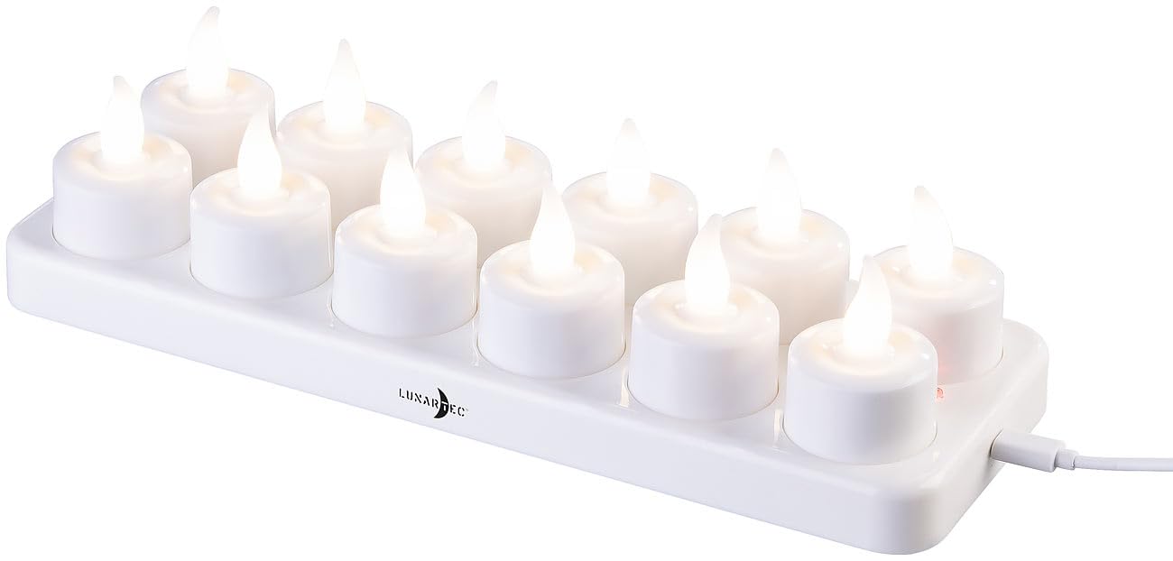 Lunartec Licht-Dekoration Akku-LED-Teelichter 24er-Set warmweiß