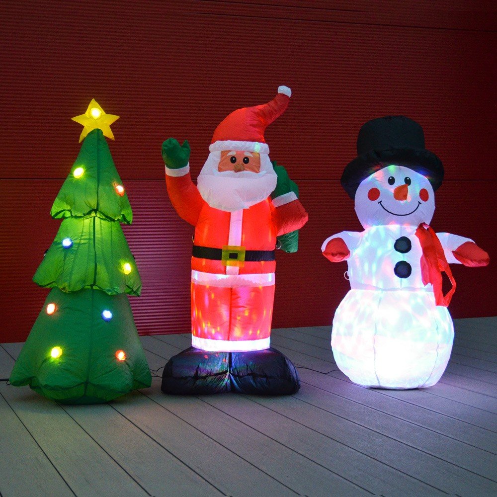 Bonetti Lichterketten Weihnachtsmann aufblasbar 120 cm LED