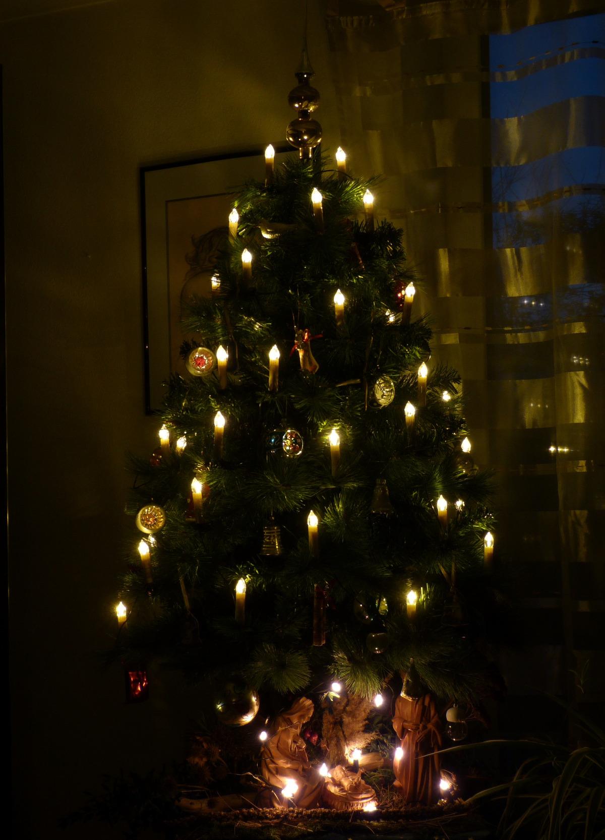 Lunartec LED-Weihnachtsbaum-Lichterkette 20 Kerzen warmweiß