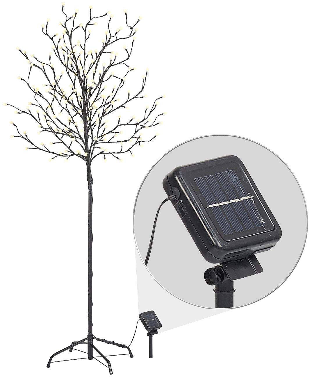 Lunartec Licht-Dekoration Solar-Lichterbaum 150cm 2er-Set weiß