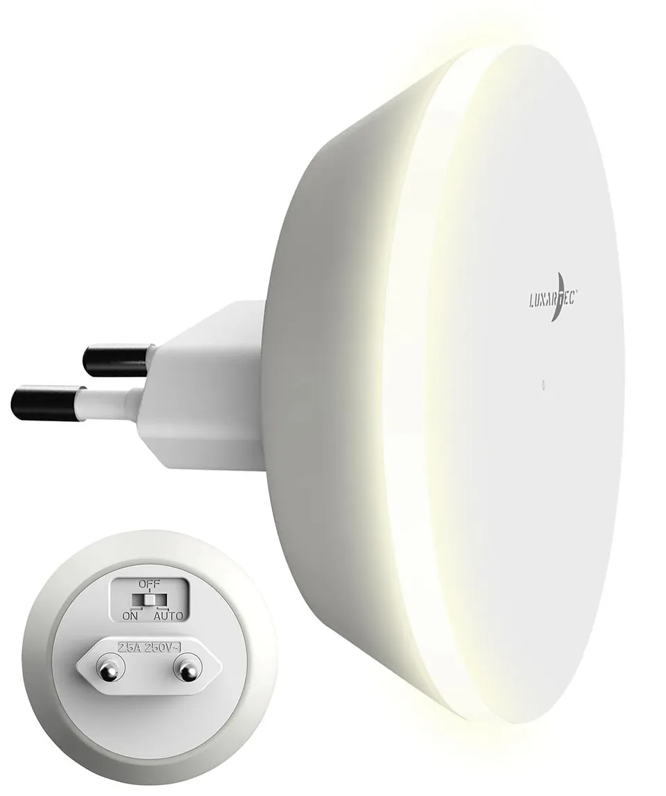 Lunartec Innenbeleuchtung LED-Nachtlicht Steckdose rund dimmbar