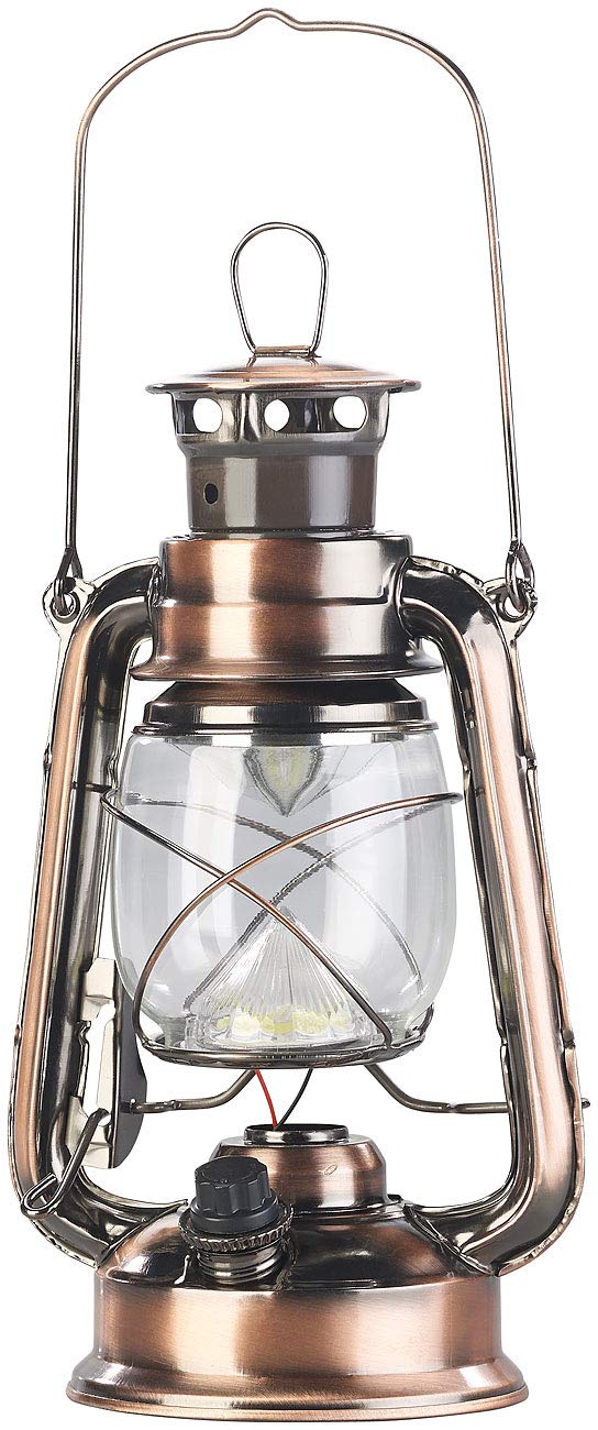 Lunartec Taschenlampen LED-Sturmlaterne Akku 4er-Set bronze warmweiß