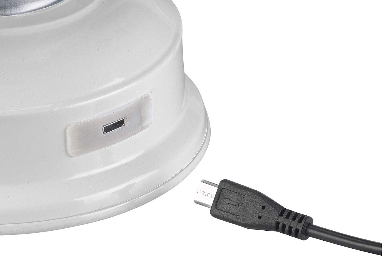 Lunartec Taschenlampen LED-Sturmlaterne Akku 200lm silbern