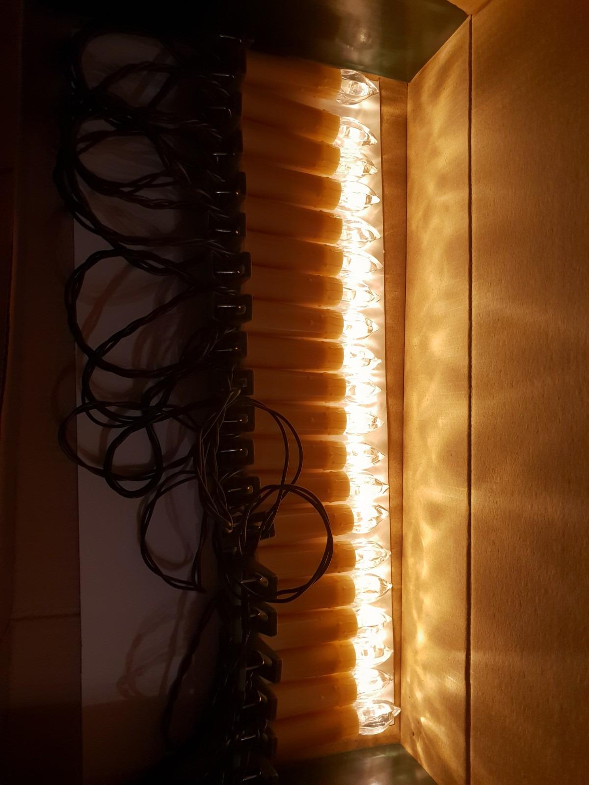 Lunartec Licht-Dekoration LED-Lichterkette 20 Kerzen warmweiß IP44