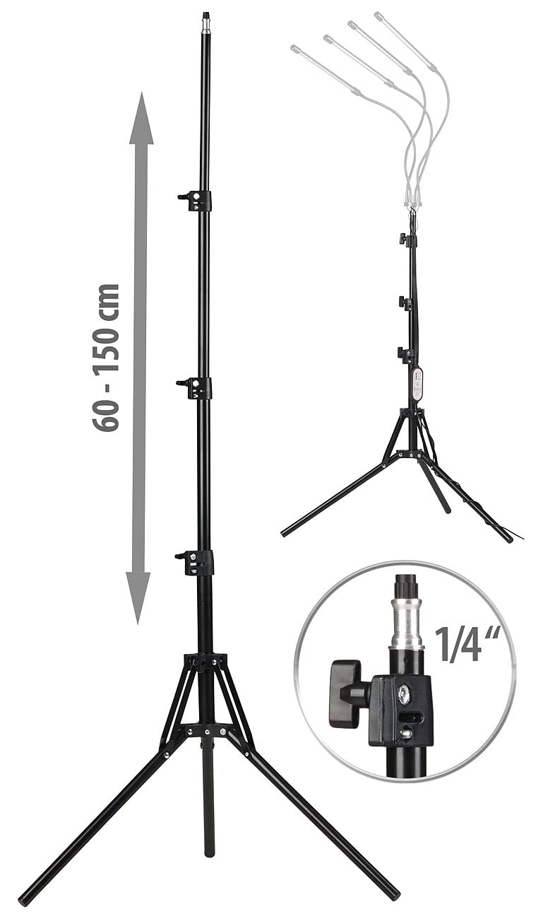 Lunartec Innenbeleuchtung Dreibein-Stativ 60-150 cm 1/4 Zoll