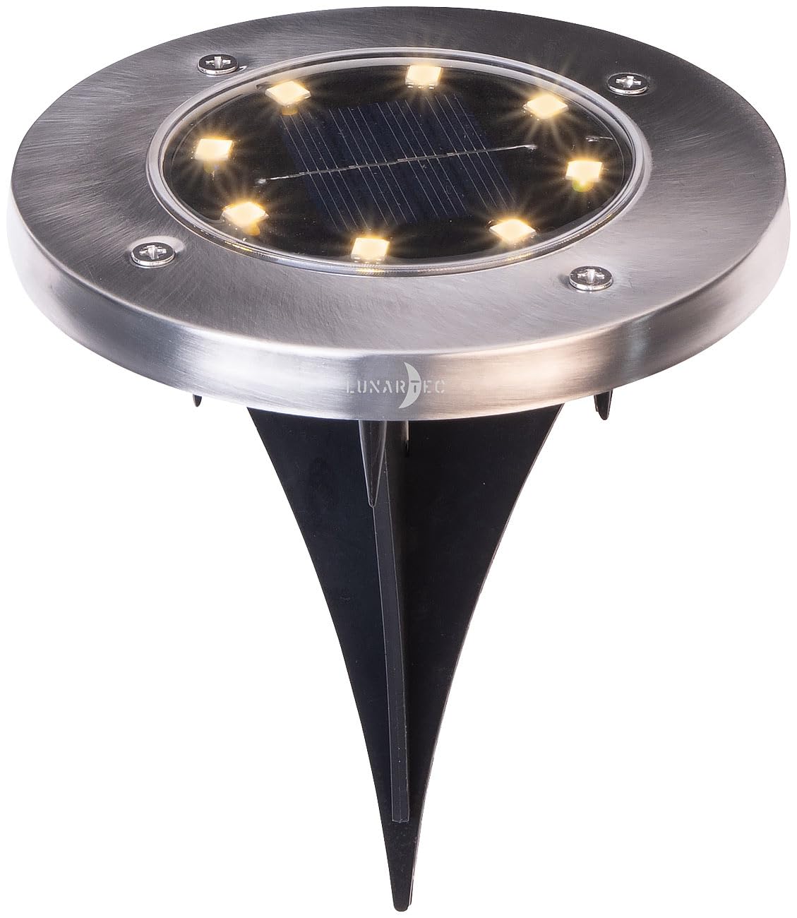 Lunartec Außenbeleuchtung 24er Solar-Bodenleuchte Edelstahl warmweiß