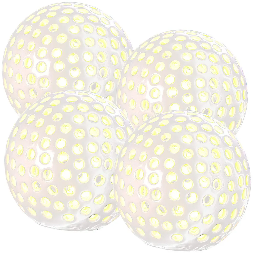 Lunartec Außenbeleuchtung LED-Kugelleuchten 4er-Set Keramik 83mm warmweiß