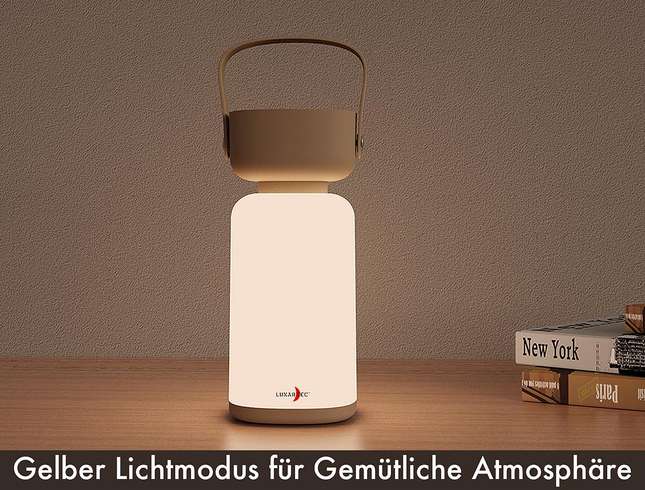 Lunartec Taschenlampen LED-Laterne braun dimmbar IP44