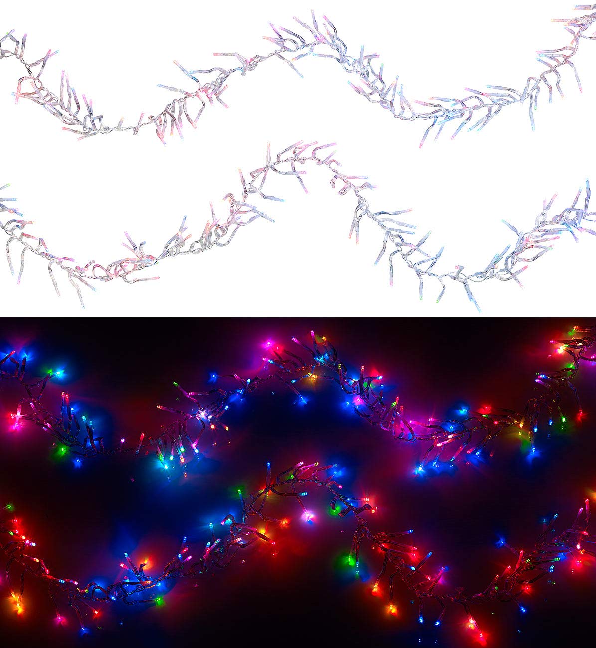 Lunartec Licht-Dekoration Büschel-Lichterkette 300 LEDs bunt 8 m