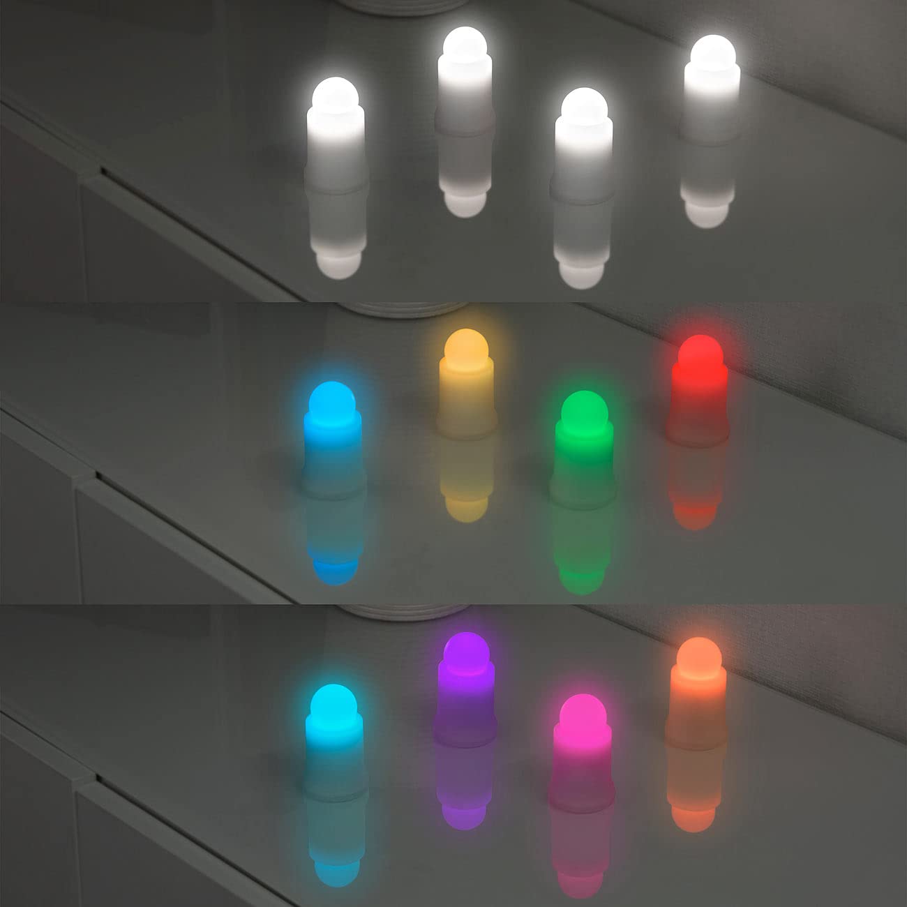 Lunartec Licht-Dekoration LEDK-4 LED-Kerzen 8er-Set RGBWW Akku