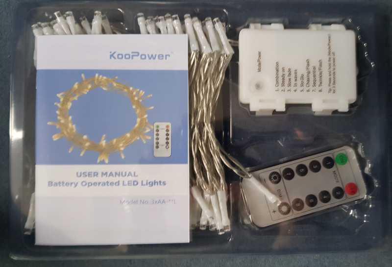 Koopower Battery Fairy Lights Lichterkette 11 m warmweiß