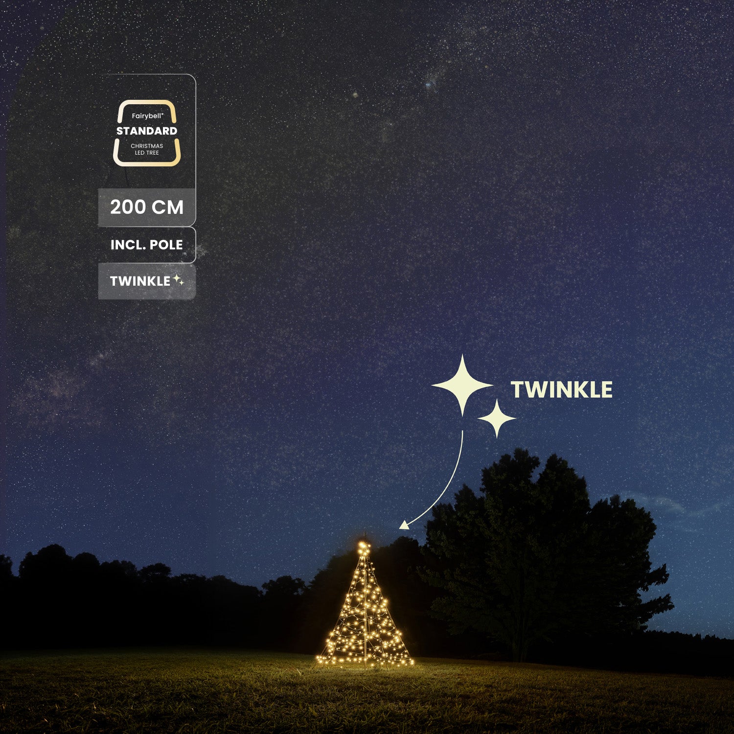 Fairybell Standard Weihnachtsbaum 2 m 300 LED warmweiß Twinkle