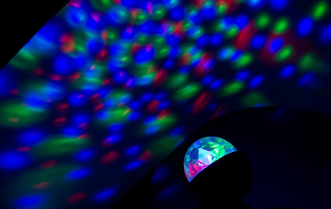 Lunartec Licht-Dekoration Disco-Leuchte 360° RGB 2er-Set 3W