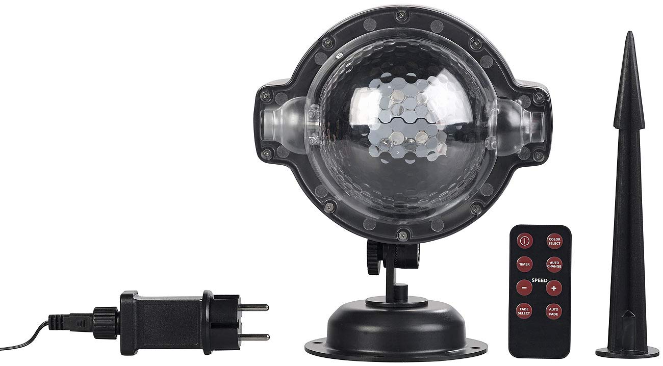 Lunartec Licht-Dekoration Schneefall Projektionslampe weiß RGB mit Timer