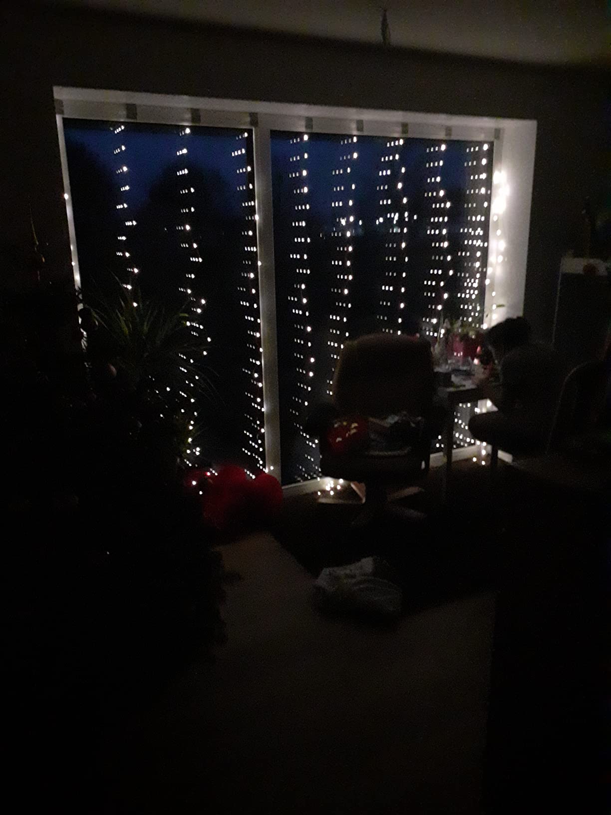 Lunartec Licht-Dekoration LED Lichtervorhang 3x3m warmweiß 300 LED