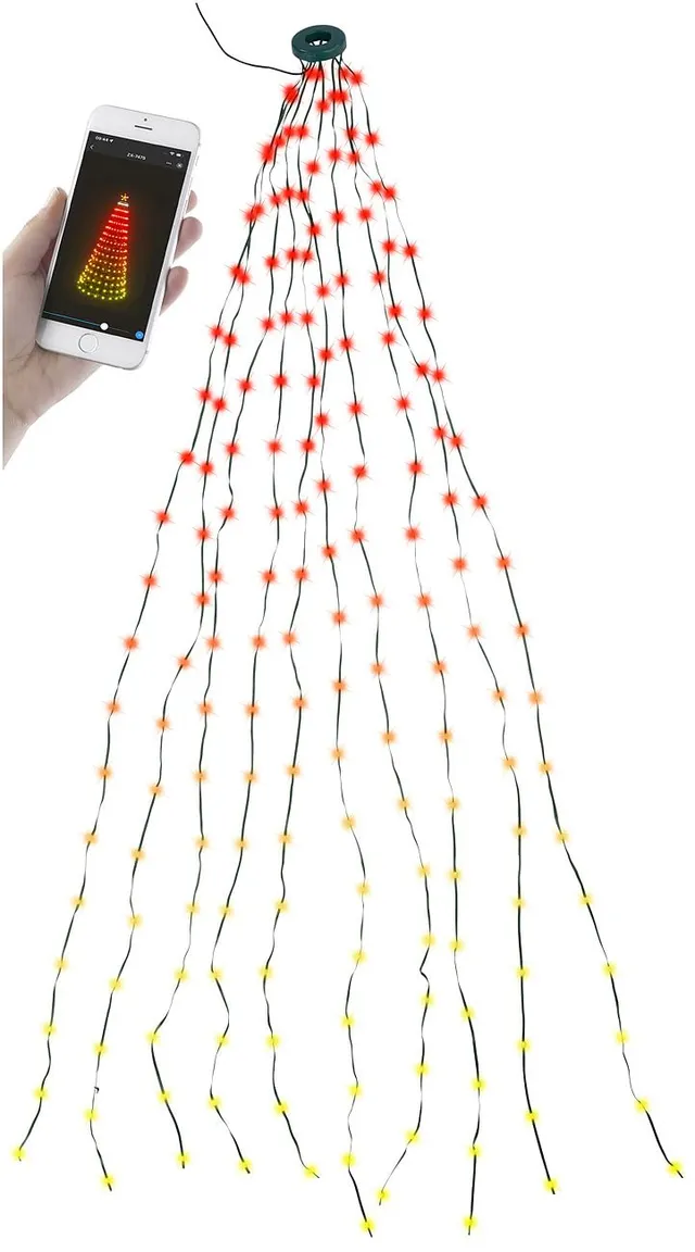 Lunartec Licht-Dekoration Tannenbaumüberwurf 180 LEDs 1,8m