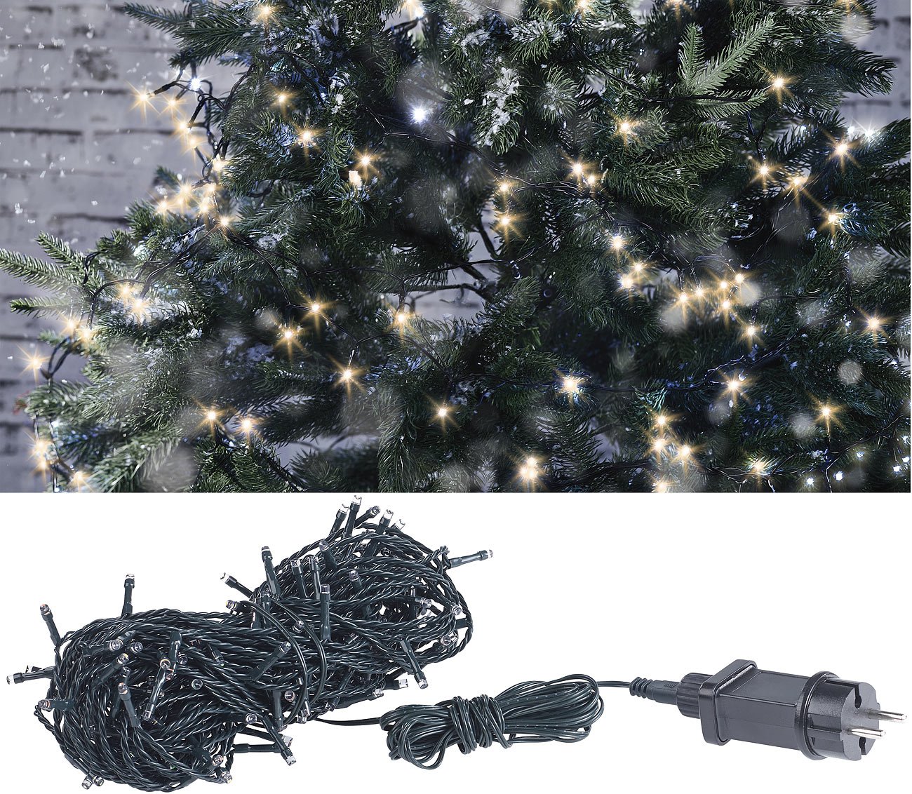 Lunartec Licht-Dekoration LED-Lichterkette 160 LEDs 16 m warmweiß