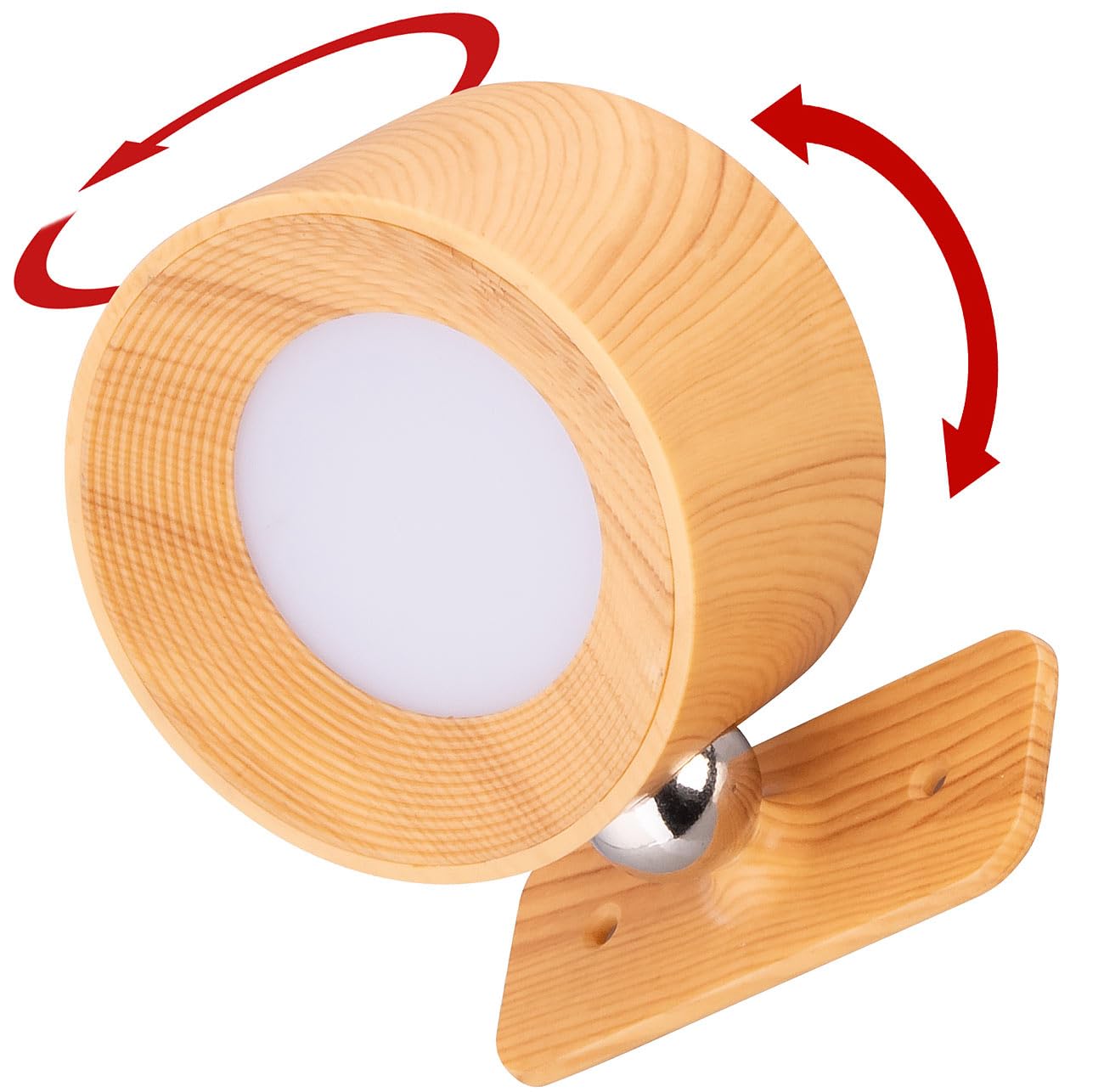 Lunartec Innenbeleuchtung LED-Wandlampe Pinie Akku dimmbar