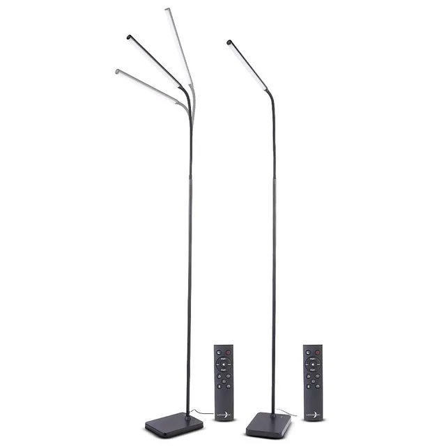 Lunartec Innenbeleuchtung CCT-LED-Stehleuchte Schwanenhals 2er-Set