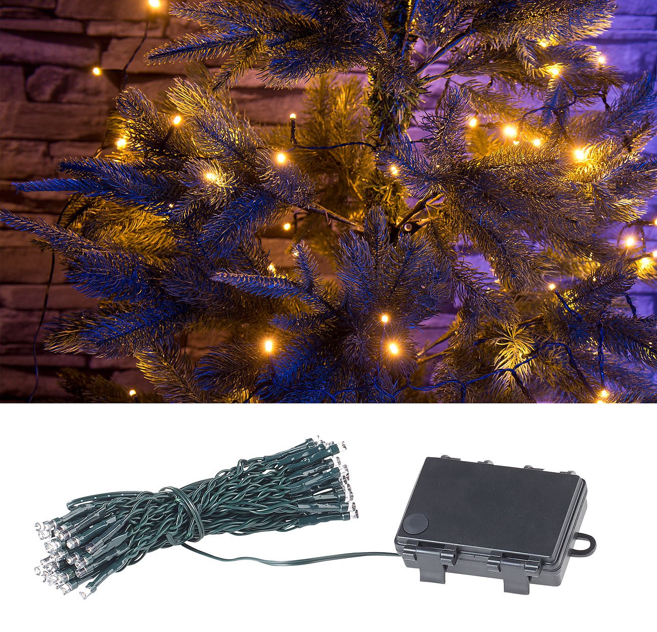 Lunartec Licht-Dekoration LED-Lichterkette 50 LEDs 5 m warmweiß