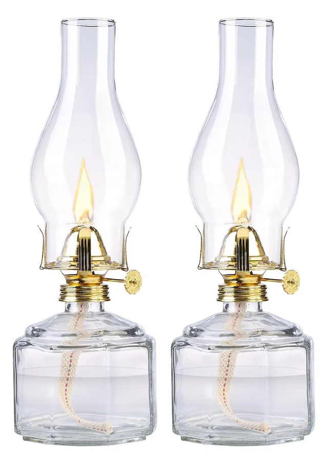 Lunartec Taschenlampen Petroleum-Sturmlaterne 28cm 2er-Set