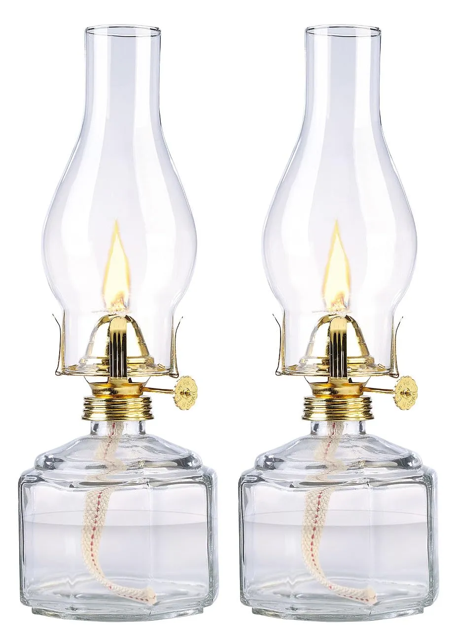 Lunartec Taschenlampen Petroleum-Sturmlaterne 28cm 2er-Set