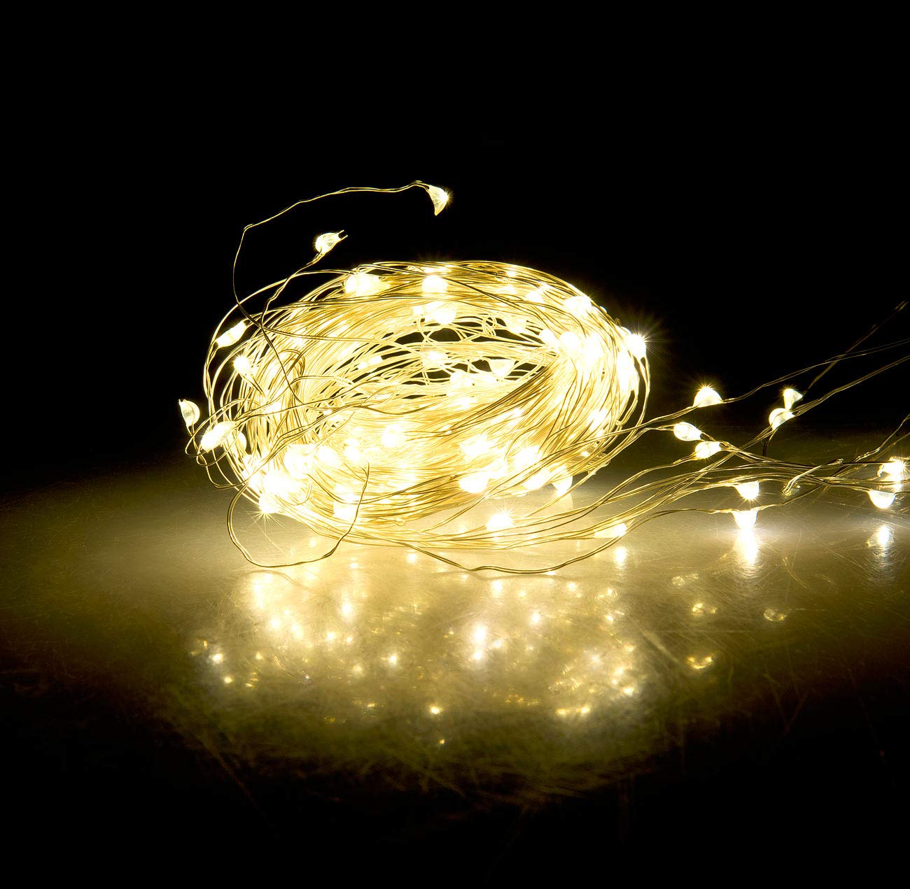 Lunartec Licht-Dekoration LED Lichtervorhang 3x3m warmweiß 300 LED