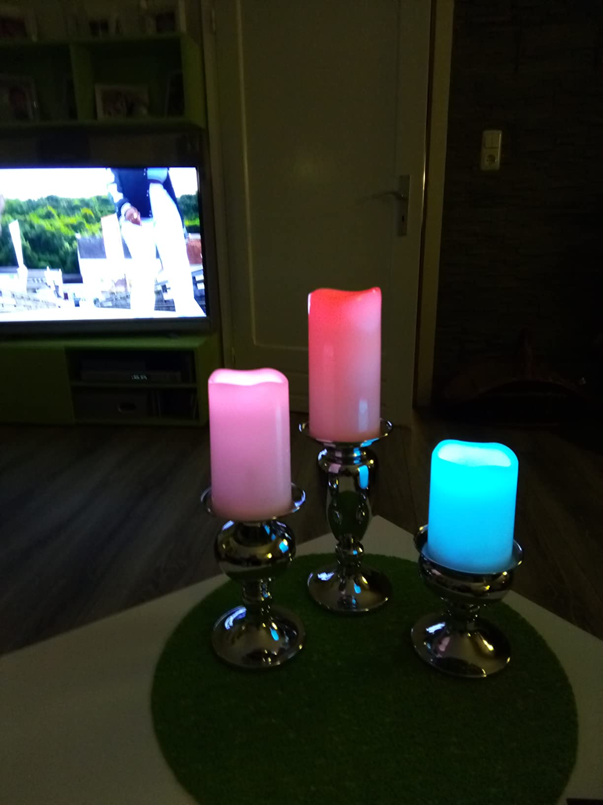 Lunartec Licht-Dekoration LED-Kerzen 3er-Set RGB IP44