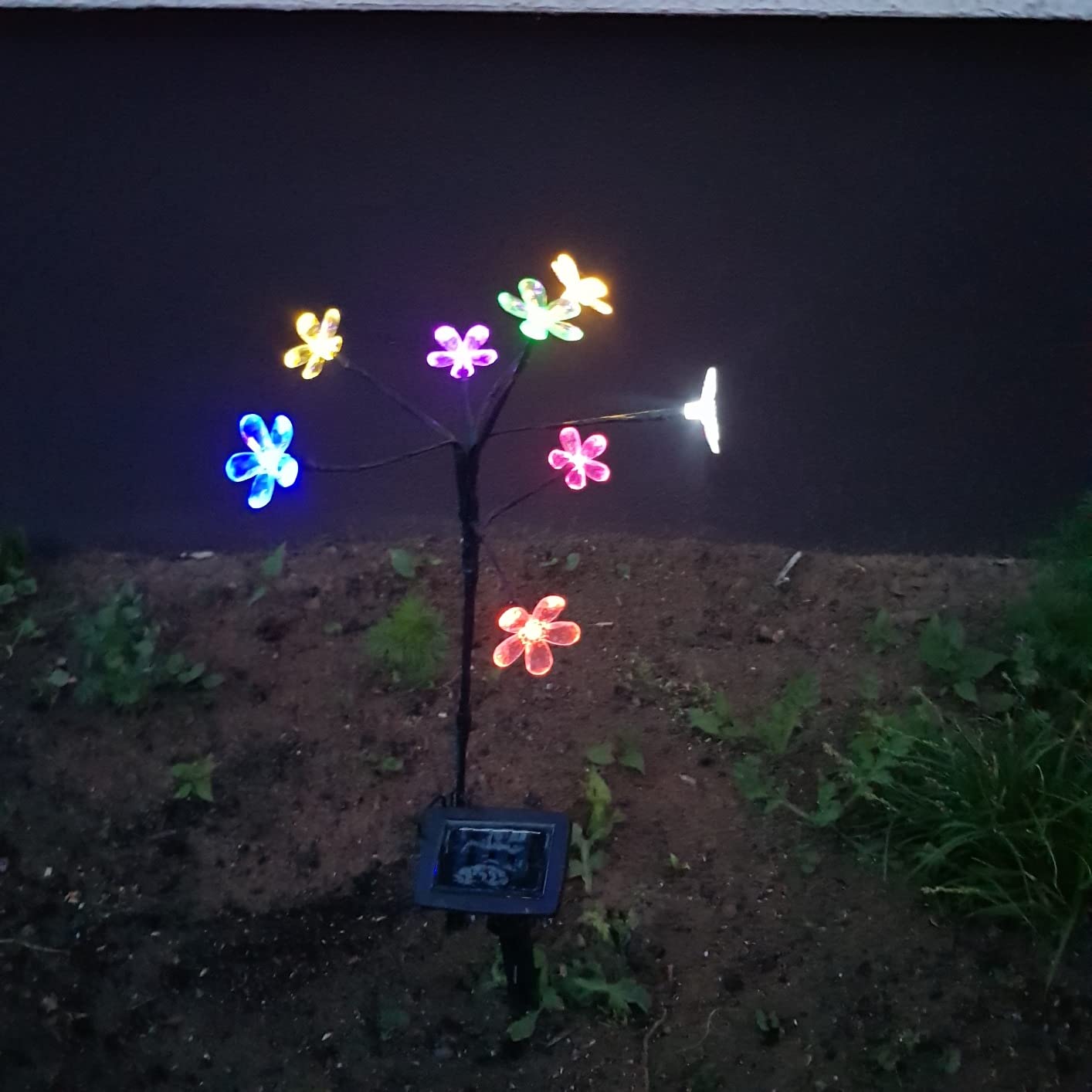Lunartec Außenbeleuchtung Solar-Blumen 50 cm 4er-Set bunt