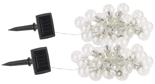 Lunartec Licht-Dekoration 2er Solar-Lichterkette Glühbirne warmweiß