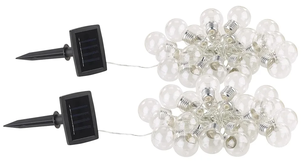 Lunartec Licht-Dekoration 2er Solar-Lichterkette Glühbirne warmweiß