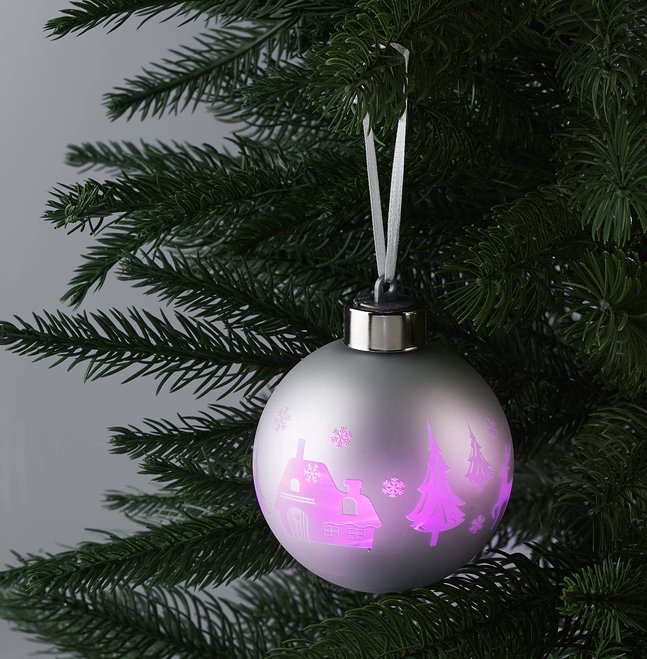 Lunartec Licht-Dekoration LED Weihnachtskugeln 8 cm 4er-Set Farbwechsel