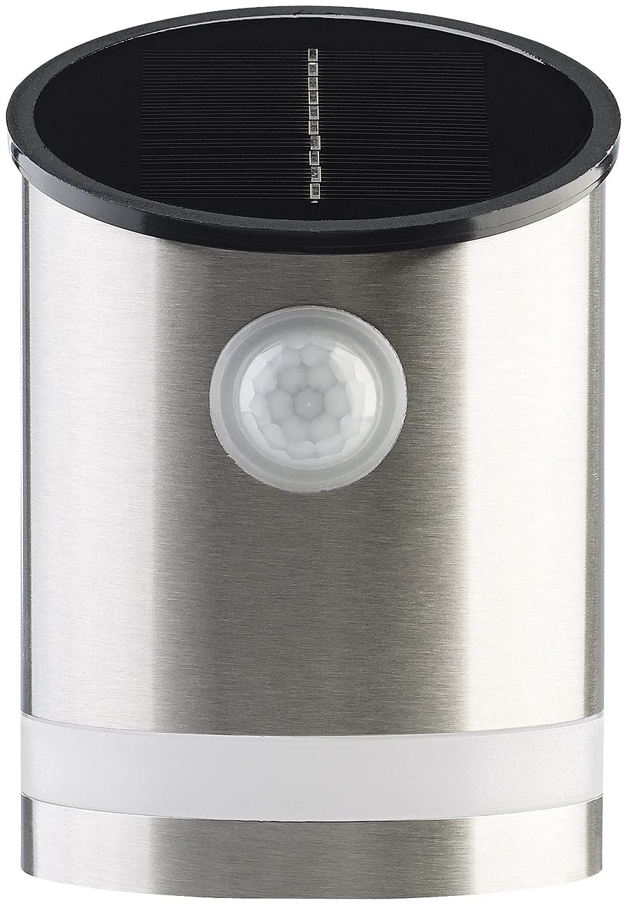Lunartec Außenbeleuchtung WL-140.solar LED-Wandleuchte 2er-Set Edelstahl