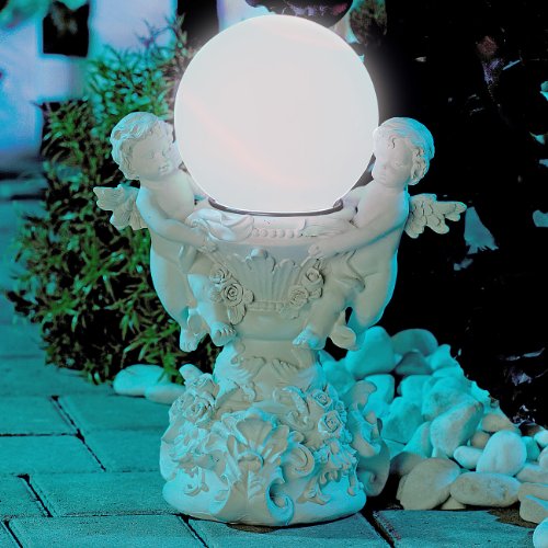 Lunartec Licht-Dekoration Engel mit Solar-LED-Kugel 24cm