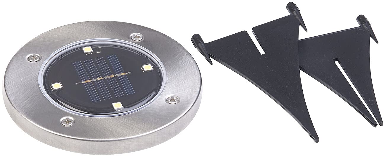 Lunartec Außenbeleuchtung Solar-Gartenstrahler tageslichtweiß IP44 8er-Set