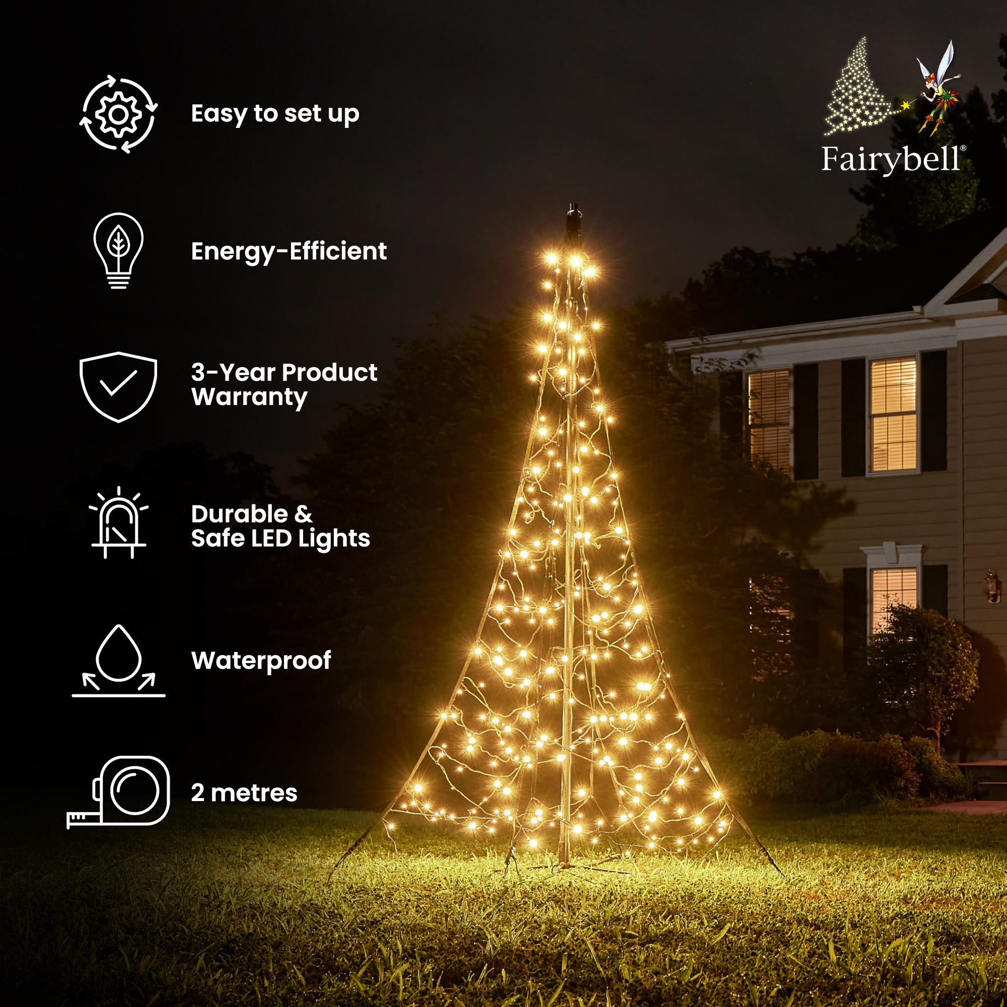 Fairybell Standard 2 m Weihnachtsbaum warmweiß 240 LED